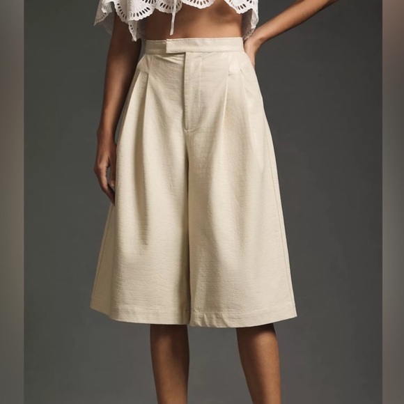 Anthropologie Stella Nova Harpa Faux Leather Culotte Trousers - Picture 4 of 6